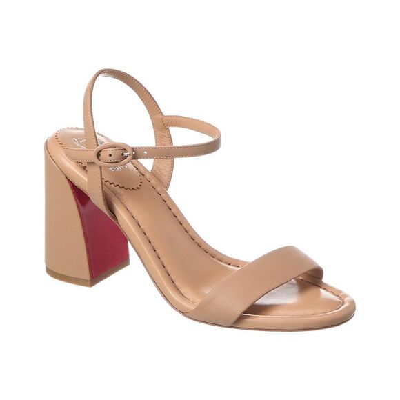 Christian Louboutin Miss Jane 85 Leather Sandal Beige